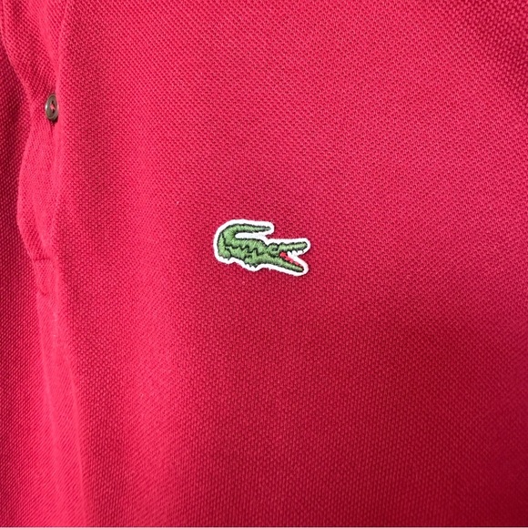 Lacoste Men's Polo Shirt Red Size L Short Sleeve Casual Collared Cotton 2 Button - Picture 8 of 11